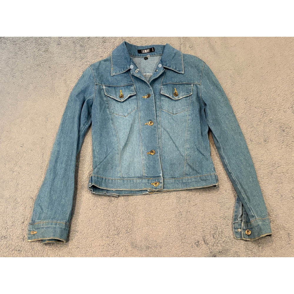 Laundry by Shelli Segal Denim Jacket Womens 2 Blue Medium Wash Trucker Coat